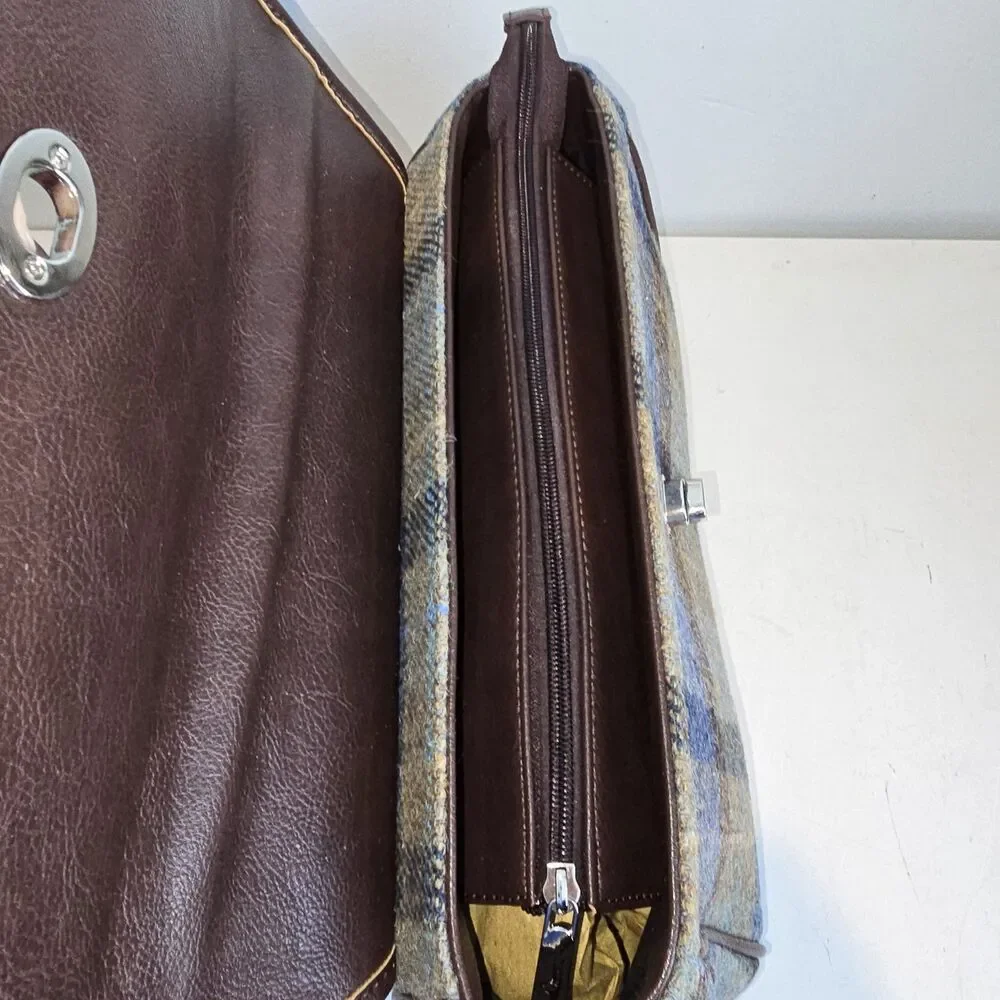 Harris Tweed Satchel Bag Wool - Calder Glen Appin Of Scotland Col58